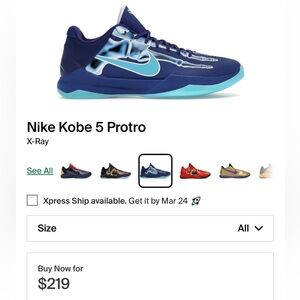 Nike Kobe 5 Protro Blue with Teal Accents